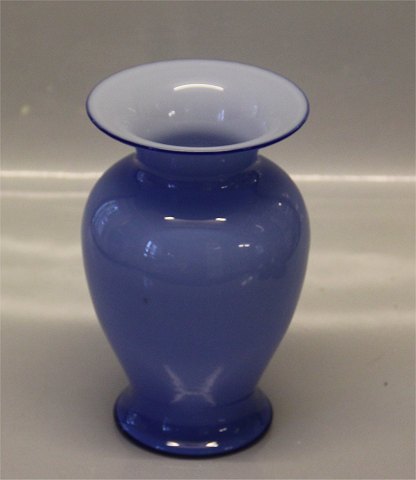 Holmegaard Vase Light Blue and white  15.5 cm
