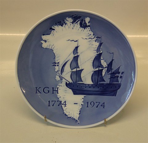 Kongelig Dansk Platte 1774-1974 Kgl. KGH Den Kongelige Grønlandske Handel 20.5 
cm Ukiut 200-t Kalardlit Nunane