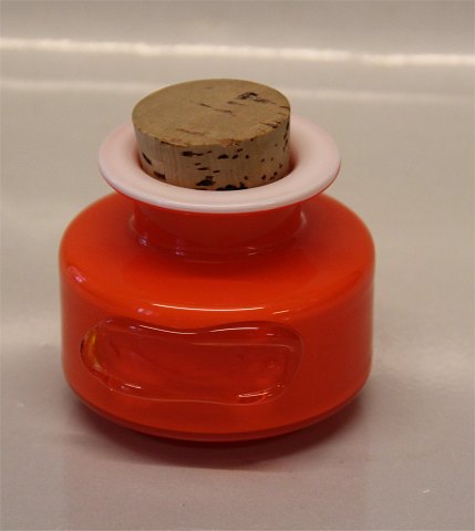 Palet Orange Holmegaard  Design Michael Bang Glass box 8.5 x 8.5 cm Spice jar
