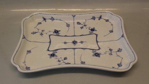 Antique Blue Fluted Danish Porcelain Tray 30.5 x 23 cm  pre 1900