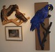 Aluminia Bird  Figurine
2996 Hyacintara. Blue Parrot relief 87 cm  faience relief Jeanne Grut 1961