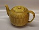Yellow Tea pot (2225) 15 x 24 cm ca 1940-1943 Aluminia Faience Marselis Ribbed 
Royal Copenhagen