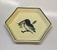 Aluminia Faience tray 9 cm Matte Porcelain decorated with bird ca 1927
