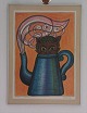 Original Henry Heerup "Coffee Spirit" Kaffetrold Lithographie in colours Signed 
Heerup and numbered 251 of 500. In Alu Frame 51 x 38 cm