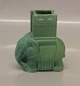 Dansk Stentøj B&G 2125? Grøn glaseret (Celadon) Elefant med Howdah 9 x 8 cm