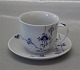 Palmette Blue Fluted Danish Porcelain Blue Palmette Cofee cup 069 and saucer 12 
cm 073 SOLD
