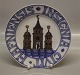 B&G Porcelain
CITVIT HAFNIENSIS INSIGNIA Town PLates with Coat of Arms of Copenhagen Thre 
Towers Signed 24 cm