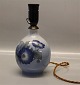 Royal Copenhagen 790-1813 RC Lamp foot with blue flowwers 17 cm + Mounting
