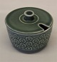 Azur Nissen Kronjyden B&G Quistgaard  Stoneware 592 Small sugar bowl - lid with 
hole for spoon 7 x 9 cm
