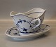 B&G Blue Traditional porcelain Blue fluted ribbed Gravyboat old model with 
firing flaw and small chip
