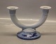 B&G porcelain Blue Christmas Rose 235 Two armed candlestick 13.5 x 20.2 cm