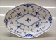 Blue Fluted Danish Porcelain half lace 551-1 Bowl, oval 12.5 x 18 cm
