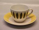 IDA Aluminia Copenhagen Faience #1 yellow Coffee cup 6 x 8 cm and saucer ca 14 
cm