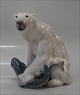 Dahl Jensen figurine 1272 Polar bear with fish (LJ) 18 cm
