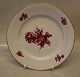 8097-427 Middagstallerkener  25,5 cm Purpur Blomst  Kongelig Dansk Porcelæn 
Flettet med guldkant
