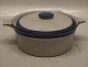 Large lidded bowl with handle 10 x 16 cm Christine Blue and Grey  Stoneware 
Danish Art Pottery Knabstrup
