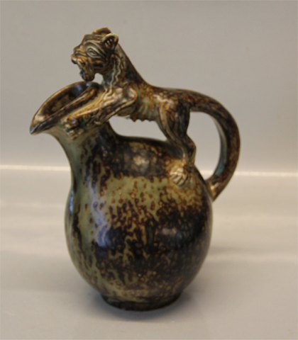 Royal Copenhagen Art Pottery 20128 RC Figural cat on pitcher 24 cm, Bode 
Willumsen, May 1927

