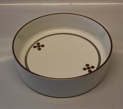 14903 Round bowl 6 x 21.5 cm Royal Copenhagen Brown Domino porcelain 
