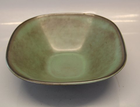 Knabstrup keramik Bordskål, kvadratisk grønlig glasur 9 x 27 x 27 cm