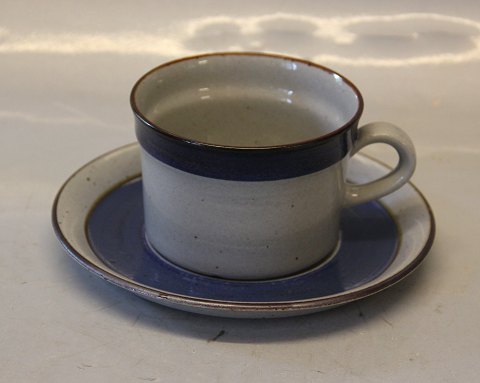 Christine Blue and Grey  Stoneware Danish Art Pottery Knabstrup Tea cup & saucer 
16.8 cm
