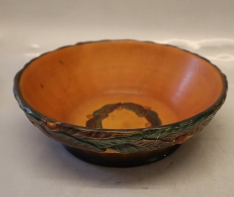 141 X Ornamental fruit bowl 7 x 22 cm Axel Sørensen 1927 Ipsen Danish Art 
Pottery