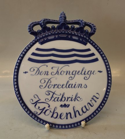 Royal Copenhagen Dealer sign/plate in English with Crown