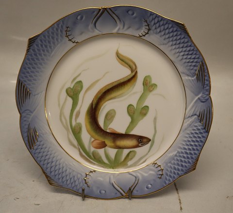 1212-3002 Fish Platter 24 cm Anguilla vulgaris (European eel)  #19 Blue Fish 
Plate Royal Copenhagen 
