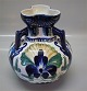 Aluminia Art Faience RC Faience 189-147 Large blue flower marine vase with 
handles 23 x 20 cm Ca. 1902-1910
