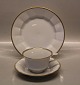 Palace - Palads 8500-1161 Cup and saucer (081-082) Royal Copenhagen White 
Angular pattern with double gold trim tea set