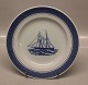 1399-46 Lunch plates 21 cm Sailship	 Aluminia Faience Tranquebar Navy # 46
