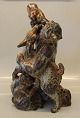 Huge Royal Copenhagen Art Pottery Faun with goat and young ca 43 x 30 cm (15 kg) 
Knud Kyhn 1940