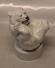 Royal Copenhagen Art Pottery 22747 RC Polar bear on back -paws on paws on round 
base 10 cm (1 049 247) after Knud Kyhn  (# 1003247) by Jeanne Grut (0347)