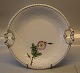 B&G Victor Hugo - vild rose på hvidt porcelæn med guldkant 101 Fad med hank 23 
cm
