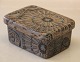 Aluminia Baca kunstfajance  870-2823 Brun firkantet boks med låg / Smørskål med 
låg 1/4 kg 12.5 x 9.5 cm Nils Thorsson, Baca