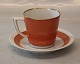 792-9481 Coffee cup 7 cm, saucer 13.3 cm Royal Copenhagen Jaergersborg Orange
