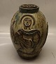 3301 RC Lidded vase 26 cm Jais Nielsen religious figures in relief Royal 
Copenhagen Art Pottery
