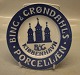 Bing & Grøndahl rundt porcelænsskilt 14.2 cm Bing & Grøndahls Porcelæn 
Kjøbenhavn