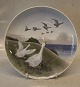 Dekorativ Vægplatter 1508-1125 Platte med gæs 25 cm Kongelig Dansk Porcelæn