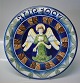 Aluminia Large Christmas Plates 1388-1321 Large Christmas Plates 1927 Angel with 
ribbon with musical notes R. Harboe 31.5 cm
