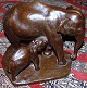 Carl Johan Bonnesen Bronze Figur af Elefant med unge. Udført hos Rasmusens 
Bronzestøberi